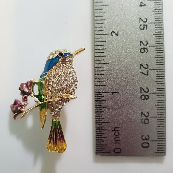 Brooch Hummingbird Rhinestone Pin 🌺 - Picture 2 of 6